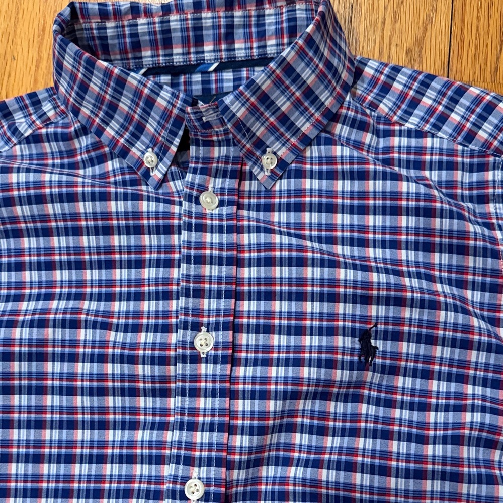 Lot of 2 Polo Ralph Lauren Boys Checkered Button-Down Shirts - Size 14-16 - L - Picture 3 of 11
